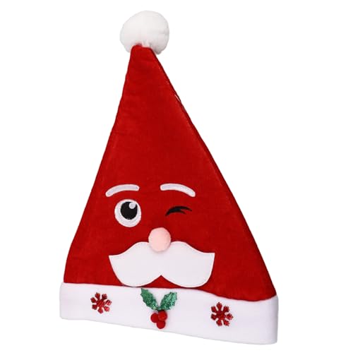 FRCOLOR Niedliche Weihnachtsmannmütze Aus Plüsch Weihnachtsmann-kopfbedeckung Weihnachtsfeier-zubehör Weihnachtsmannmützen Für Männer Frauen Jungen Und Mädchen von FRCOLOR