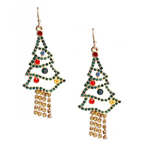 FRCOLOR Weihnachtsohrringe Damen Baumeln Weihnachtsbaum Ohrhänger Party Ohrstecker Stilvoll Festlich für Mädchen und Frauen von FRCOLOR