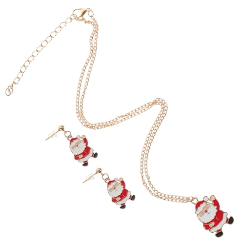 FRCOLOR Weihnachtsschmuck Damen Gliederkette mit Dangle Ohrringen Festliches Weihnachts Design Langlebiges Party Schmuckset für Damen und Festliche Anlässe von FRCOLOR