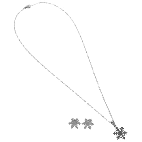 FRCOLOR Weihnachtsschmuck Damen mit Schneeflocken Anhänger Halskette und Ohrringe aus Festlicher Schmuck für Weihnachtsfeier Langlebig und Modisch von FRCOLOR