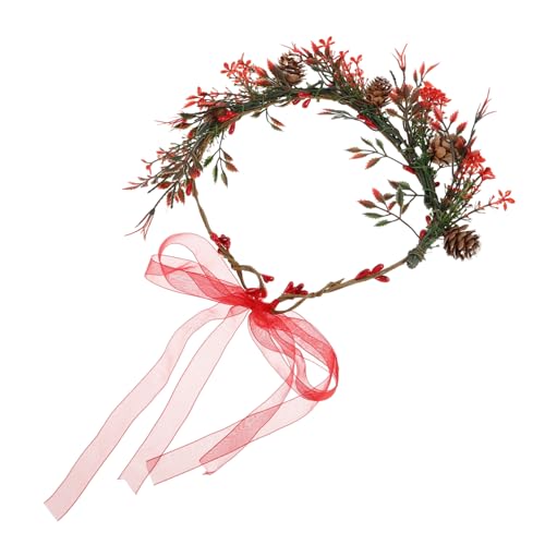 FRCOLOR Weihnachts-haarreifen Für Frauen Festliche Blumenkränze Mit Roten Beeren Haardeko Für Hochzeiten Partys Und Feiertagsfeiern von FRCOLOR