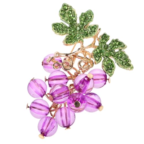 FRCOLOR Weintrauben Brosche Damen Anstecknadel aus Langlebiger Legierung mit Zuverlässigem Verschluss Stilvolles Schmuckaccessoire für Pullover Schal Hut und Rucksack für Weihnachten und von FRCOLOR