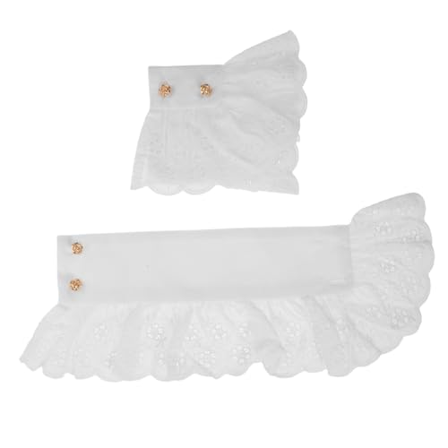 FRCOLOR Weiße Blumen-spitzen-handgelenksmanschetten Abnehmbare Damenmanschetten Für Hemden Blusen Und Mäntel Falsche Ärmelmanschetten Für Formelle Anlässe von FRCOLOR