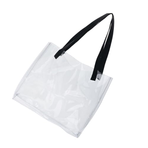 FRCOLOR Weiße Wasserdichte PVC Schultertasche Damen Große Transparente Strandtasche mit Quadratischem Design Modische Freizeit Umhängetasche für Reisen und Outdoor Geräumige Allzweck von FRCOLOR