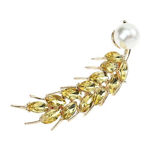 FRCOLOR Weizenbrosche für Damen Eleganter Blattkragen Pin Schmuck Stilvolle Brosche für Kleidung Taschen Hüte für Freunde Familie von FRCOLOR