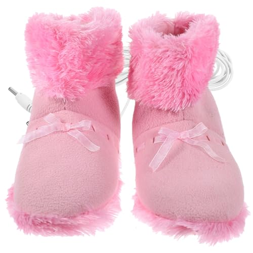 FRCOLOR Wiederverwendbare USB Beheizbare Plüsch Winter Fußwärmer Schuhe mit Abnehmbarem Heizmodul Atmungsaktiv und Komfortabel für Zuhause Büro und Reisen im Winter von FRCOLOR