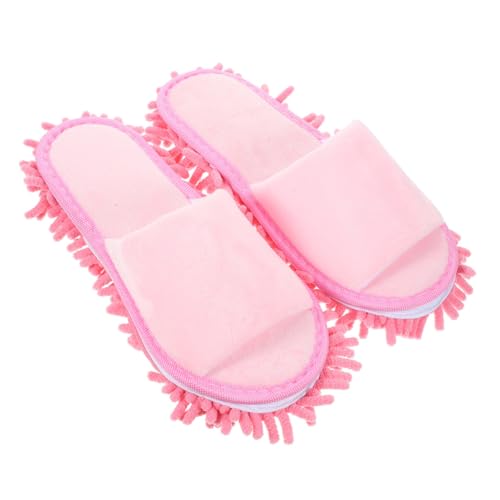 FRCOLOR Winter Chenille Mopp Slipper Unisex mit Zehenöffnung Rutschfest Waschbar für Fliesen Vinylböden Vielseitige Reinigungs Pantoffeln für Zuhause Langlebig und Atmungsaktiv von FRCOLOR