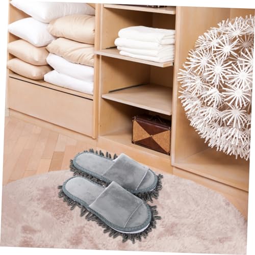 FRCOLOR Winterliche Schneeriel Hausschuhe zum Wischen Rutschfest mit Offenem Zehendesign für Damen und Herren Praktische Staubwisch Pantoffeln in und Vielseitig Einsetzbar von FRCOLOR