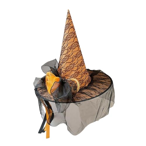 FRCOLOR Zaubererhut Für Damen Halloween-party Mit Weicher Krempe Und Blumendekor Aus Leichtem Material Für Cosplay Und Festivitäten von FRCOLOR