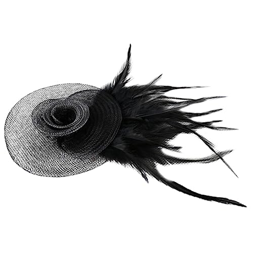 FRCOLOR frauen kopfschmuck Kleid Braut-Haar-Accessoire Haarschmuck für die Braut Kopfbedeckung wedding hair accessories Haarschmuck für Damen Hochzeits-Fascinator-Hut Federn aus Nylonnetz von FRCOLOR