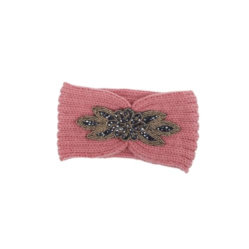 FRCOLOR Haarreifen Stirnband Ohrenwärmer Haarschmuck für Frauen Frauenhaare haarband pink haarreif rosa Turban Hijab gestricktes Stirnband warm halten Haarring Schal Kopfbedeckung Fräulein von FRCOLOR