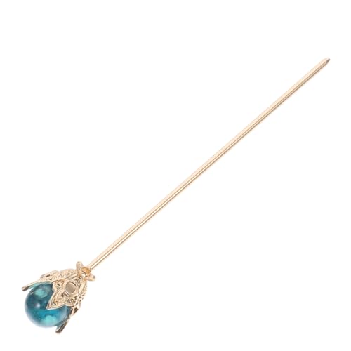 FRCOLOR grüne Haarnadelkurve Metall Haarstab Chinesischer Haarstab Frauenhaarstock Haarstäbchen für Mädchen Essstäbchen aus chinesischem Haar Hochzeit Braut Haarstab Zinklegierung Blue von FRCOLOR