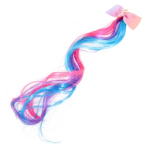 FRCOLOR Einhorn Schleife Einhorn-kopfbedeckung Farbige Haarverlängerungen Kinderperücke Haarperücke Mit Farbverlauf Lockenperücke Kinder Haarspangen Kleine Krawatte Violett Haarschmuck von FRCOLOR