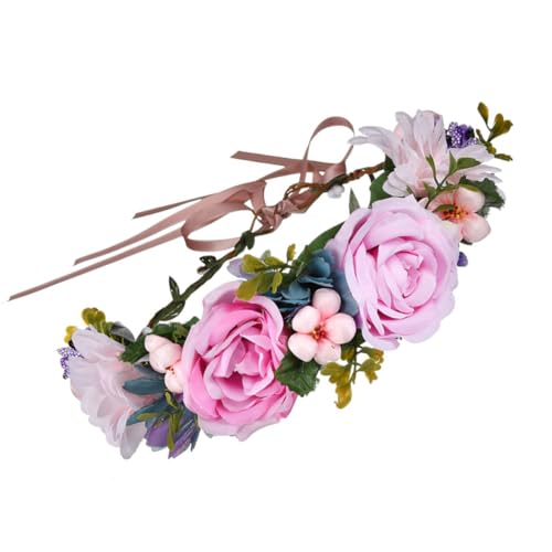 FRCOLOR Haargummis Kopfschmuck Stirnband Kopfbedeckungen Für Die Braut Hochzeit Haarband Blumen Strandresort Krone Tiara von FRCOLOR