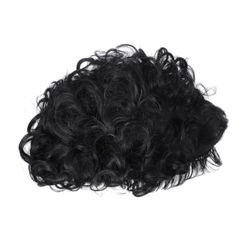FRCOLOR kurze lockige Perücke schwarze Perücken für Frauen Urlaubsperücken Synthetische Partyperücke Lustige Perücken für Frauenparty falsche Haare Hochtemperaturdraht von FRCOLOR