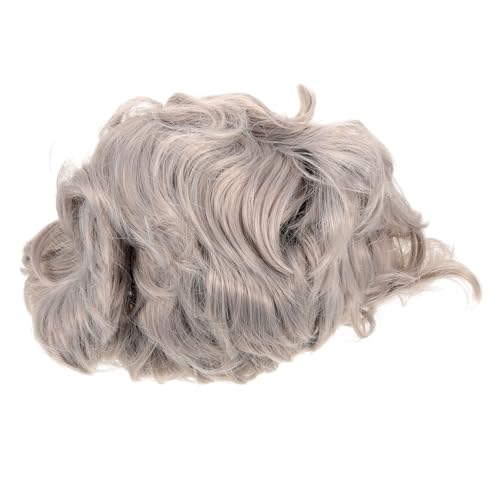 FRCOLOR lockige haarperücke ausgefallene Perücken lockige menschliche Haar Perücke Erwachsene Oma-Outfit Karneval Oma Kostüm Perücke Oma Perücke Oma Outfit Perücke Light Grey von FRCOLOR