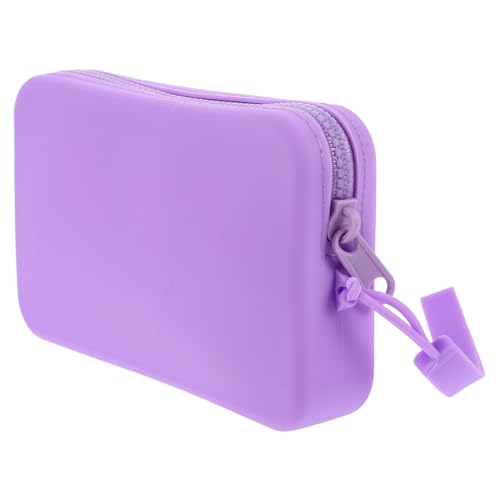 FRCOLOR wasserdichte Kleine Silikon Kosmetiktasche mit Reißverschluss Tragbarer Rechteckiger Organizer für Make Up Dokumente und Reisepass Kompakte Schminktasche für Damen Unterwegs von FRCOLOR