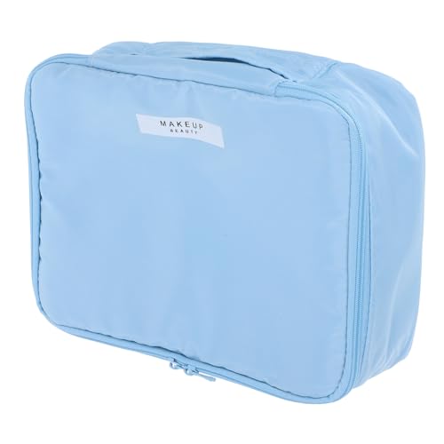 FRCOLOR wasserdichte Kosmetiktasche mit Großer Kapazität Leichte Make Up Tasche für Frauen Multifunktionaler Organizer mit Fächern für Reisen und Feuchtigkeitsbeständigkeit Blau von FRCOLOR