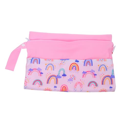 FRCOLOR wasserdichte Wickeltasche mit Doppelreißverschluss Große Kapazität Kompakte Kinderwagen hängetasche Wiederverwendbarer Nässe Trockenspeicher für Windeln Kleidung Essentials von FRCOLOR