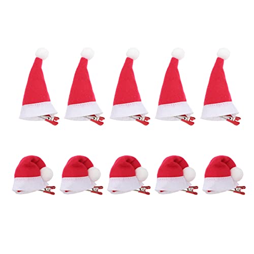 Frcolor 10 Stück Weihnachten Haarspangen Santa Hat Haar Griffe Barrettes Haarnadeln mit Krokodilklemme für Kinder Jugendliche Kleinkinder von FRCOLOR