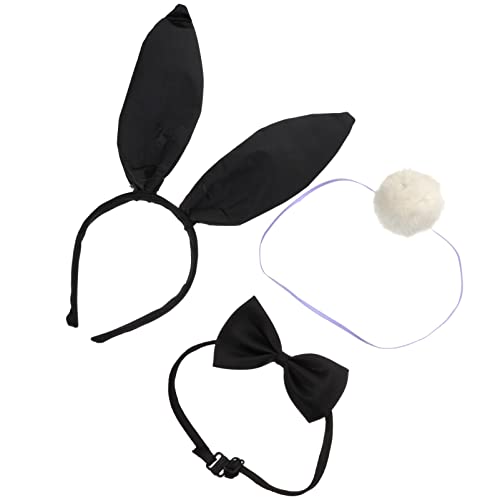 FRCOLOR Kostümzubehör Set 1 Satz Hasenkragen Fliege Bunny Dress up Zubehör-kit Hasen-zubehör-set Hasen Ohren Plüsch Hase Fliege Weißer Hase Fräulein Behaart Tuch Cosplay-Accessoires von FRCOLOR