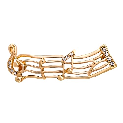 Musiknoten Brosche mit Funkelnden Strasssteinen Anstecknadel Legierung für Damen Kleidung Hüte Schals für Partys Besondere Anlässe von FRCOLOR