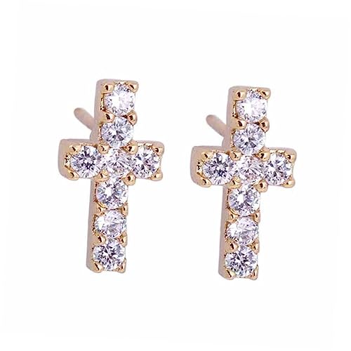 FRCOLOR Kreuzförmige Damenohrringe Mit Zirkonia- Ca Material Hartkupfer Und Weiß Und Goldfarben Für Frauen Und Mädchen FRCOLOR Kreuzförmige Damenohrringe Mit Zirkonia- Ca Material Hartkupfer Und Weiß Und Goldfarben Für Frauen Und Mädchen von FRCOLOR