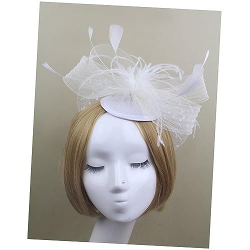 FRCOLOR Feder Haarnadel Haarschneider Für Männer Feder Haarspangen Fascinator-kopfbedeckung Hochzeitsmoderator Haarklammer Faszination Für Mädchen Vogelkäfig Weiß Gesicht Bedecken Fräulein von FRCOLOR