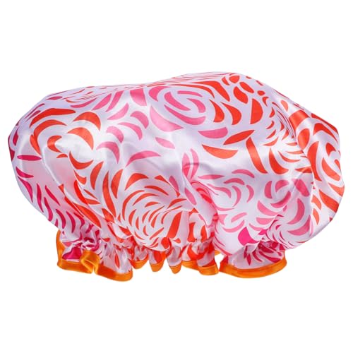 Wasserdichte Duschhaube Bequeme Wiederverwendbare Duschhaube Satin Duschhaube Für Damen Wiederverwendbare Duschhaube Für Damen Doppellagige Duschhaube Elastische Duschhaube FRCOLOR von FRCOLOR
