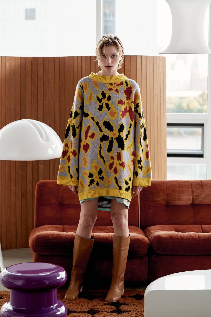 Merinowolle Unisex Loose Fit Vincent Floral Long Strickpullover von FREAKSBYKIMTAEHOON
