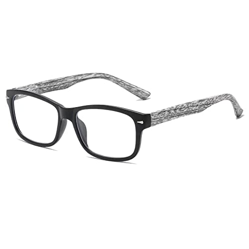FREAZE Holz Lesebrillen Anti Blaulicht Computer Brille Fashion Lesebrille Mit Gestreiften Tempel PC Rahmen Computer Lesehilfe Brille Für Damen Herren 2.5X (Color : White, Size : +2.5) von FREAZE
