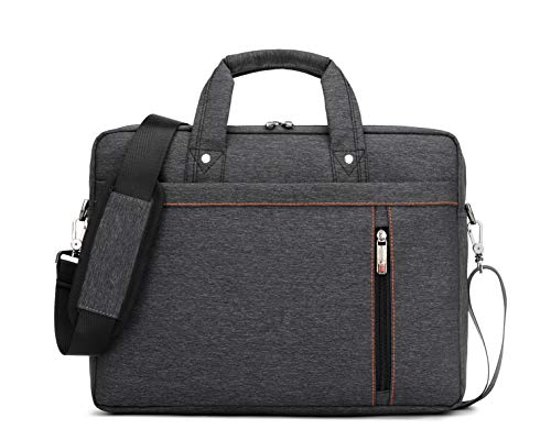 FRECINQ Laptop-Tasche 13.3 14 15.6 17.3 Zoll Damen Herren Umhängetasche aus Nylon Schultertaschen Aktentasche für Laptop Arbeitstasche für Dokumente BusIness (17.3 Zoll, Schwarz) von FRECINQ