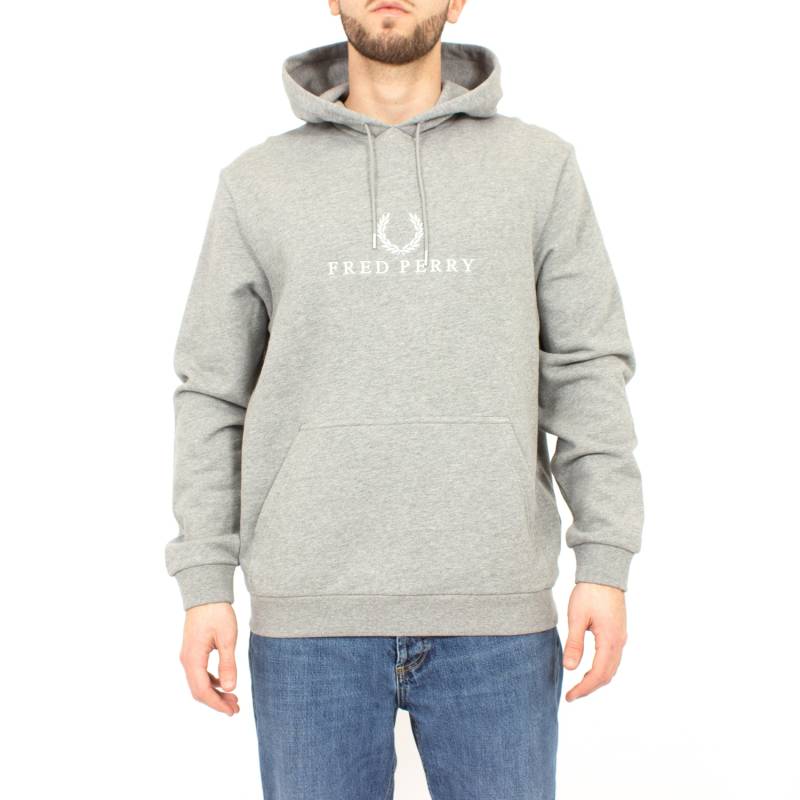 Embroidered Hooded Sweatshirt Größe: XXL Farbe: grau von FRED PERRY