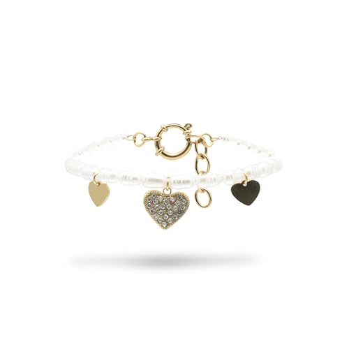 FREDDY Damen-Armband mit Herz- und Perlenkette, Armband aus hypoallergenem Edelstahl – Kollektion 20 cm – erhältlich in Gold und Silber, oro FREDDY Damen-Armband mit Herz- und Perlenkette, Armband aus hypoallergenem Edelstahl – Kollektion 20 cm – erhältlich in Gold und Silber, oro von FREDDY