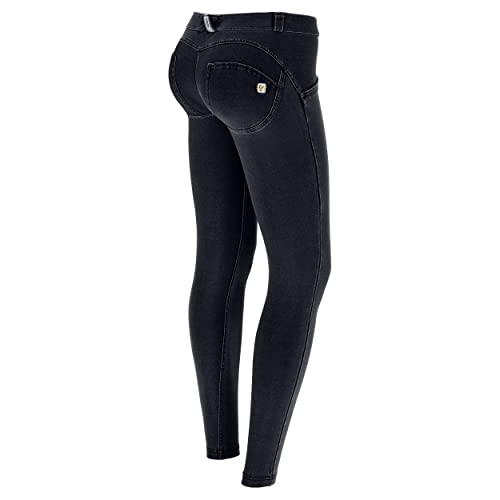 FREDDY - Jeggings Push Up WR.up® Niedrige Taille Superskinny, Schwarze Jeans - Naht in Ton, M von FREDDY