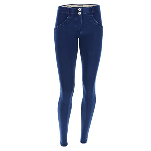 Freddy WR.UP® Damen Push-Up Jeans - Regular Waist Super Skinny - Indigoblau - Blaue Nähte Größe M von FREDDY