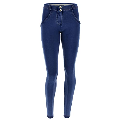 WR.UP FREDDY Jeggings Push Up Skinny aus Bio-Baumwolle,, Dark Jeans-yellow Seam, XL von FREDDY