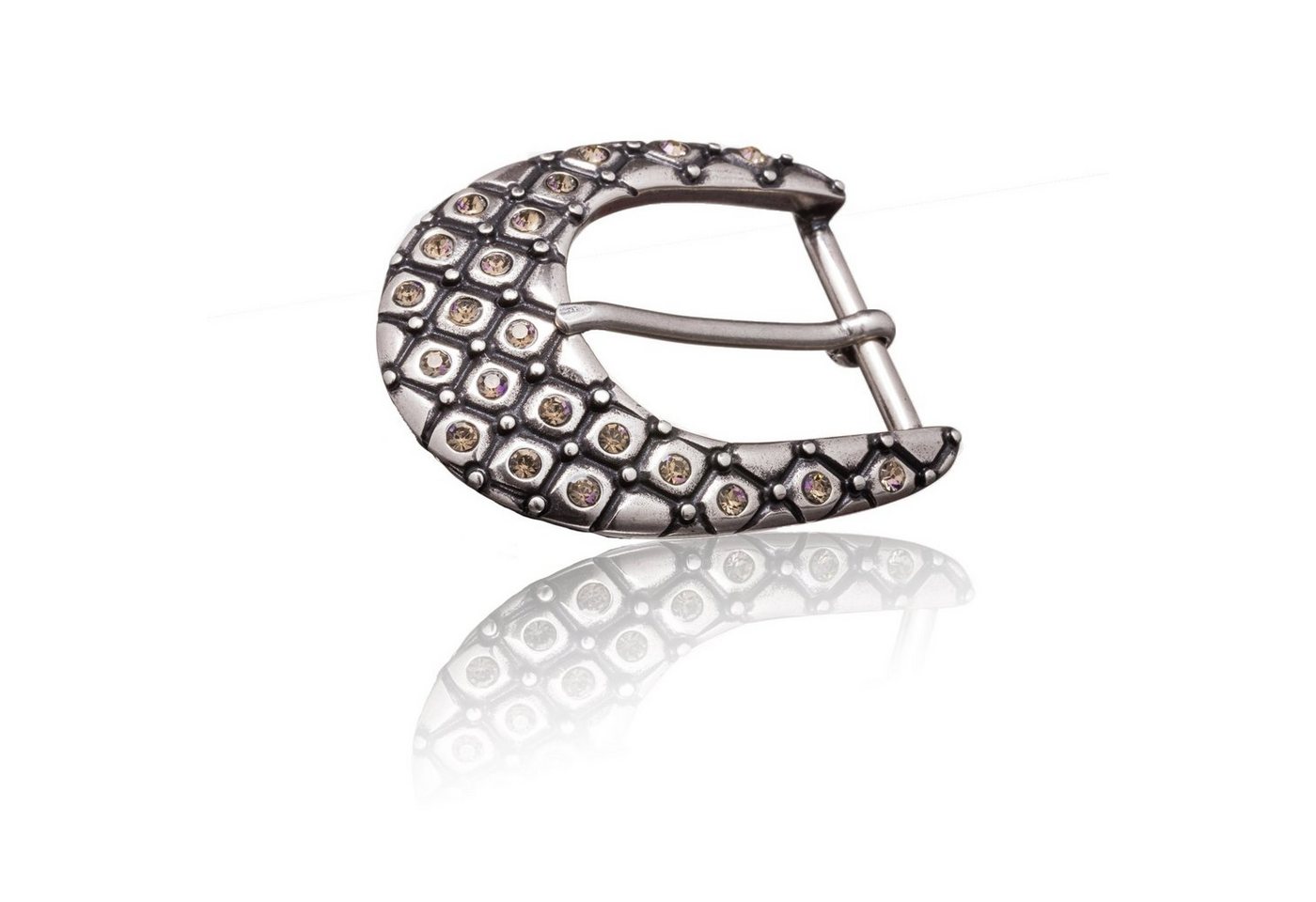 FREDERIC HERMANO Gürtelschnalle 35mm Zamak Silber - Buckle Strass - 331707520020 von FREDERIC HERMANO