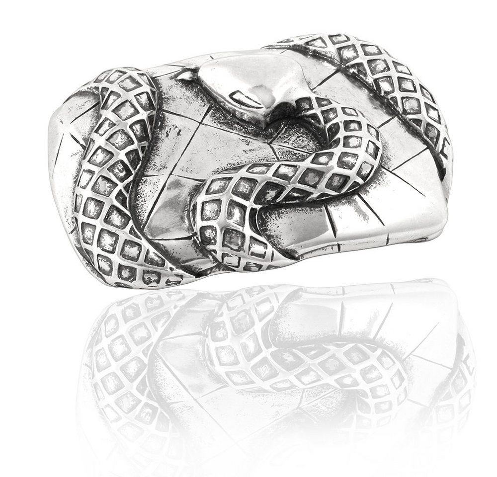 FREDERIC HERMANO Gürtelschnalle 40mm Zamak Silber - Buckle Snake - 323807520020 von FREDERIC HERMANO