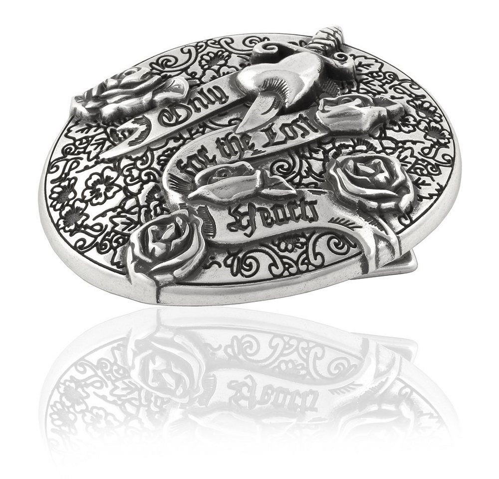 FREDERIC HERMANO Gürtelschnalle 40mm Zink Silber - Buckle Lonely Hearts - 322007520020 von FREDERIC HERMANO