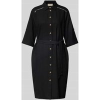 FREE/QUENT Knielanges Leinenkleid mit Bindegürtel Modell 'Lava' in Black, Größe S von FREE/QUENT