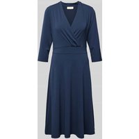 FREE/QUENT Midikleid mit V-Ausschnitt Modell 'Yrsa' in Marine, Größe XXL von FREE/QUENT