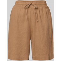 FREE/QUENT Relaxed Fit Leinenbermudas mit Tunnelzug Modell 'Lava' in Hellbraun, Größe XS von FREE/QUENT