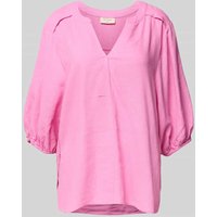 FREE/QUENT Relaxed Fit Leinenbluse mit Tunikakragen Modell 'Lava' in Pink, Größe XS von FREE/QUENT