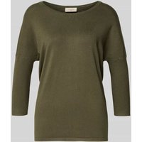 FREE/QUENT Strickpullover aus Viskose-Mix mit 3/4-Arm Modell 'JONE' in Oliv, Größe XXL von FREE/QUENT