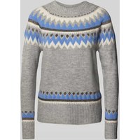 FREE/QUENT Strickpullover mit gerippten Abschlüssen Modell 'MAYFAIR' in Mittelgrau, Größe M von FREE/QUENT