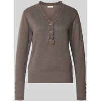 FREE/QUENT Strickpullover mit kurzer Knopfleiste Modell 'KATIE' in Taupe, Größe XXL FREE/QUENT Strickpullover mit kurzer Knopfleiste Modell 'KATIE' in Taupe, Größe XXL von FREE/QUENT