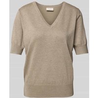 FREE/QUENT Strickshirt mit V-Ausschnitt Modell 'Katie' in Beige, Größe S von FREE/QUENT