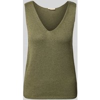 FREE/QUENT Stricktop mit V-Ausschnitt Modell 'Grscaliva' in Khaki, Größe XL von FREE/QUENT