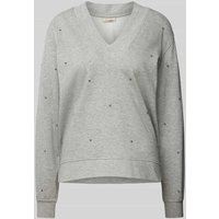 FREE/QUENT Sweatshirt mit Ziersteinbesatz Modell 'Nice' in Hellgrau, Größe XL FREE/QUENT Sweatshirt mit Ziersteinbesatz Modell 'Nice' in Hellgrau, Größe XL von FREE/QUENT